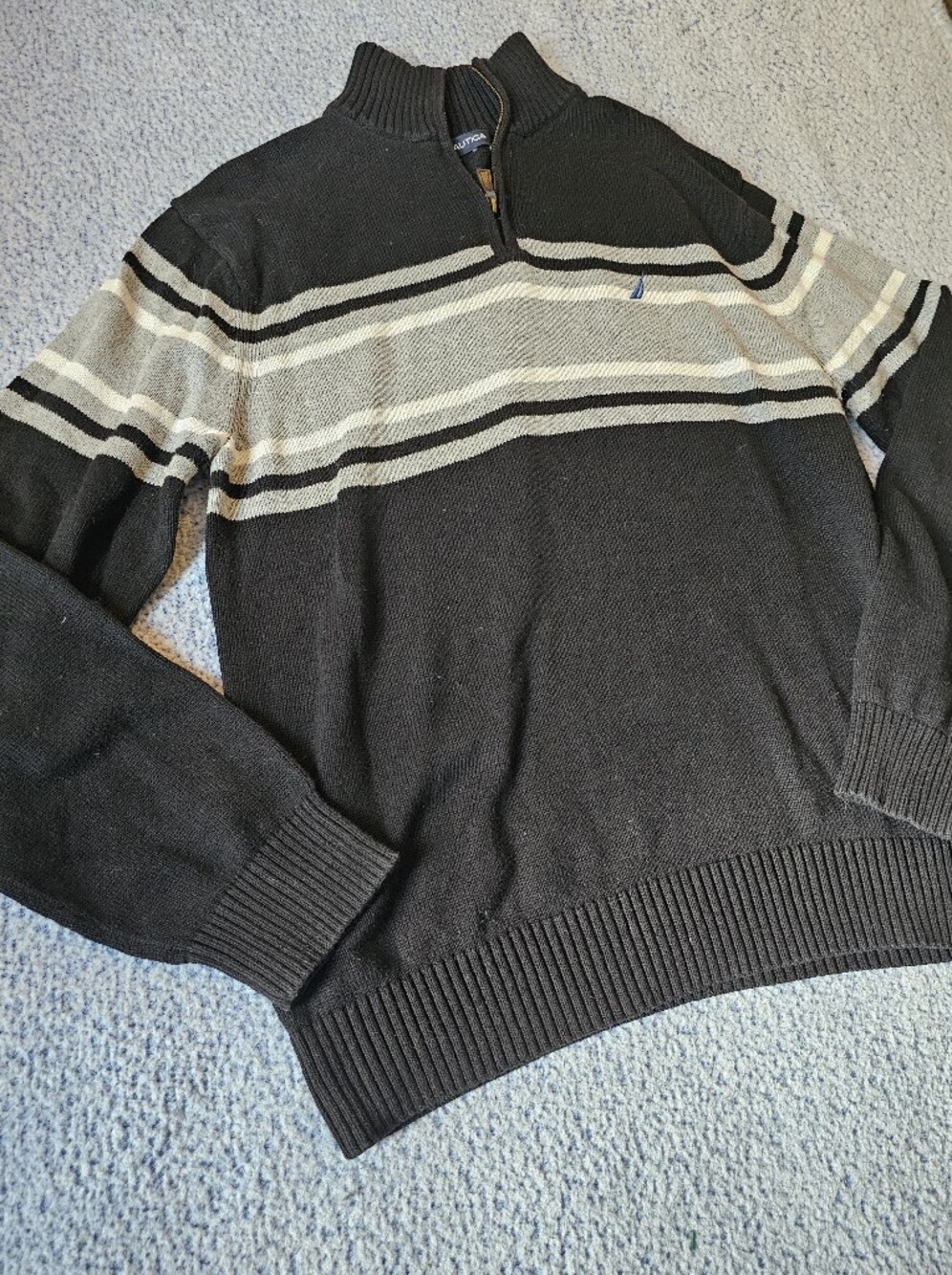 Men's Black Crewneck Quarter Zip